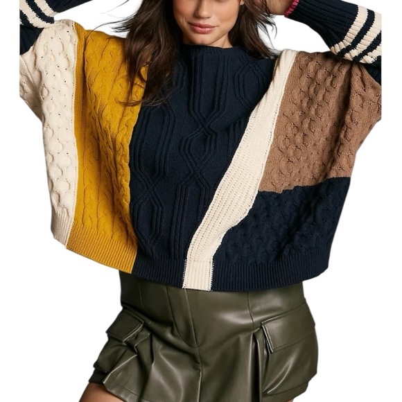 Maeve Multicolor Patchwork Sweater - Picture 3 of 16